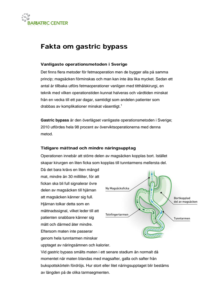 Fakta om gastric bypass