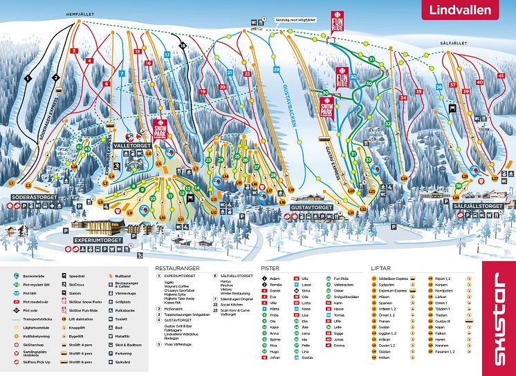 Pistkarta Sälen LINDVALLEN vintern 22/23