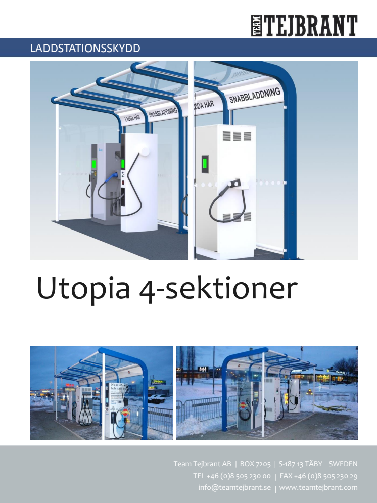 Produktblad Laddstationsskydd Utopia 4-sek