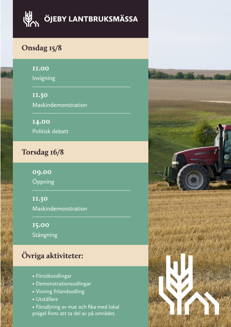 Programblad Öjeby lantbruksmässa