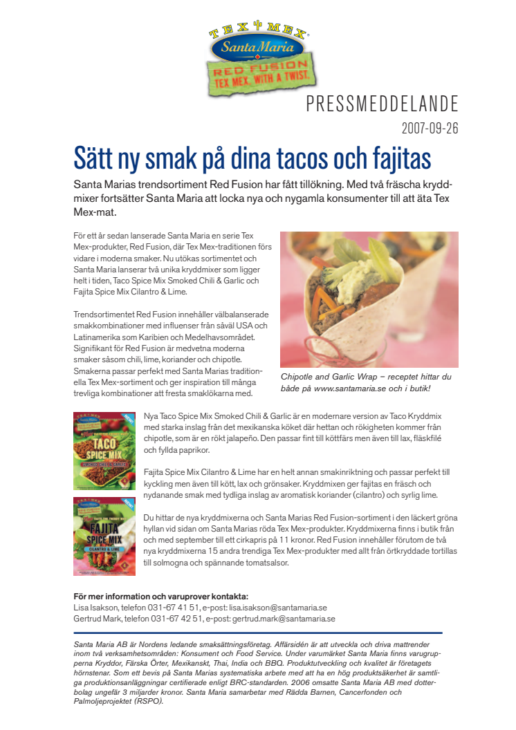 Sätt ny smak på dina tacos och fajitas
