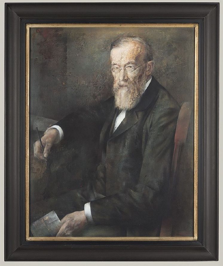 Bildnis des Psychologen Wilhelm Wundt von Heinz Wagner, Öl auf Hartfaser