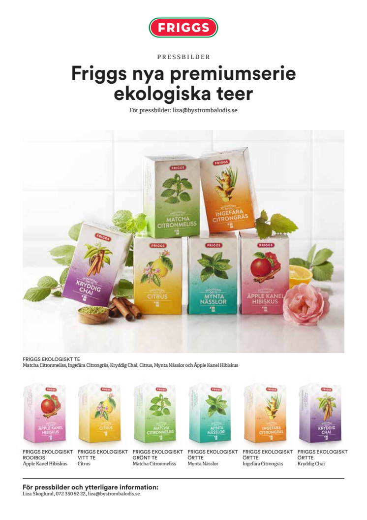 Friggs nya premiumserie ekologiska teer