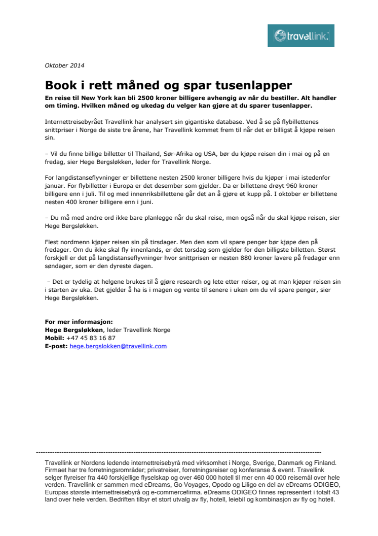 Book i rett måned og spar tusenlapper  