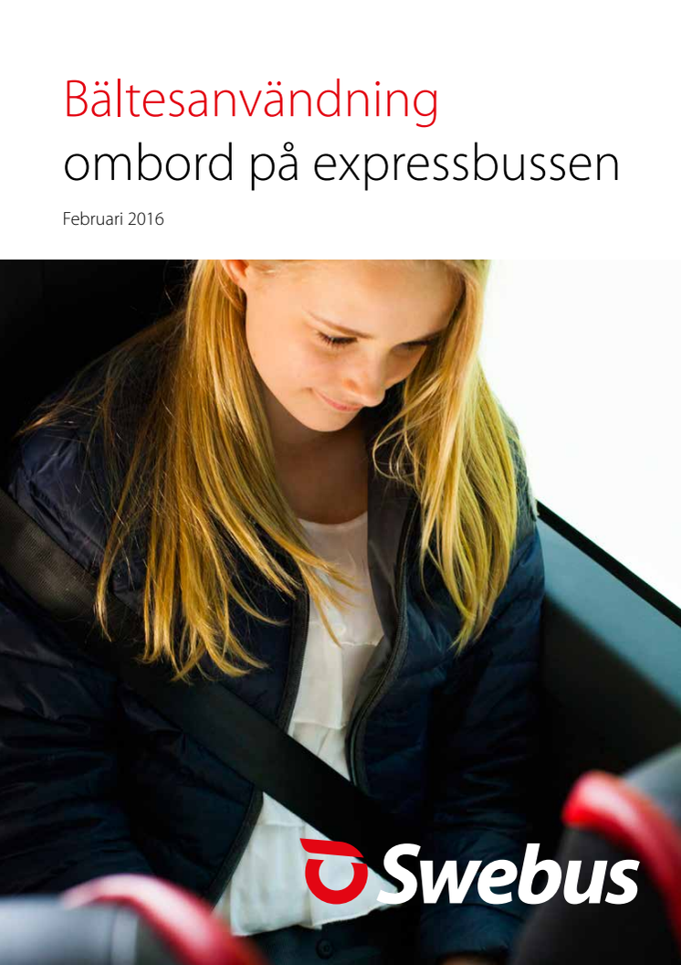 Bältesanvändning ombord på expressbussen 2016