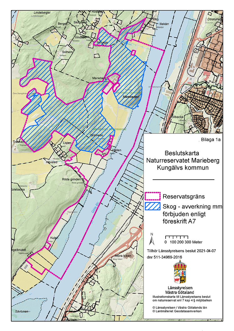 Beslutskarta, Mariebergs naturreservat