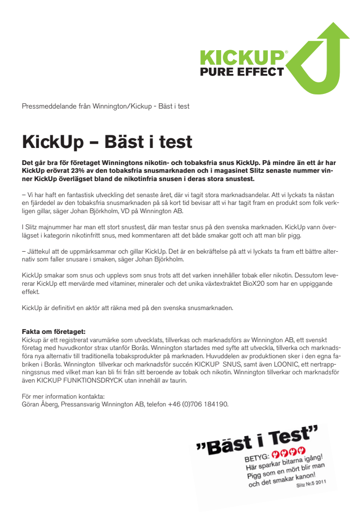 KickUp - Bäst i test!