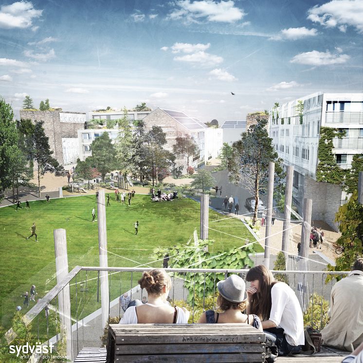 Visionsbild Södra Brunnshög. Bild: Sydväst arkitekter