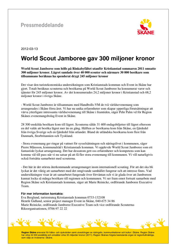 World Scout Jamboree gav 300 miljoner kronor