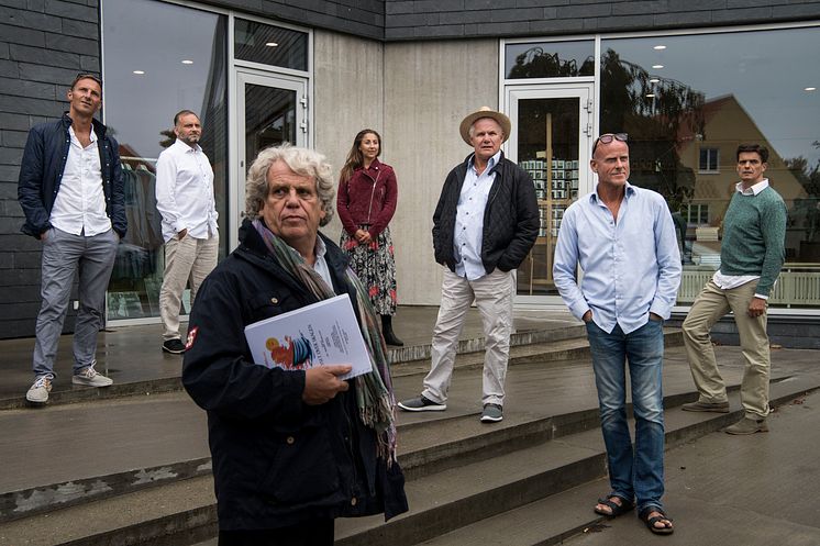I baggrunden fra venstre Joachim Knop, Jesper Lundgaard, Silke Biranell. I forgrunden fra venstre Daniel Bohr, Anders Bircow, Anders Teigen og Tomas Ambt Kofod