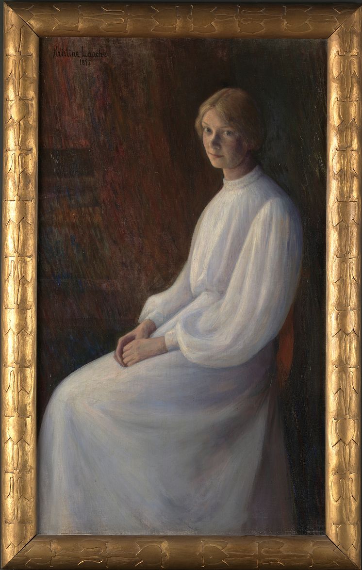Kris Laache Torne, «Portrett av Lalla Hvalstad», 1895. Med ramme.