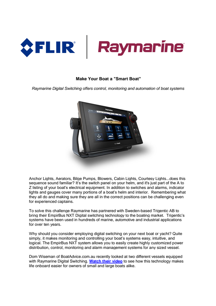 Raymarine: Make Your Boat a "Smart Boat"