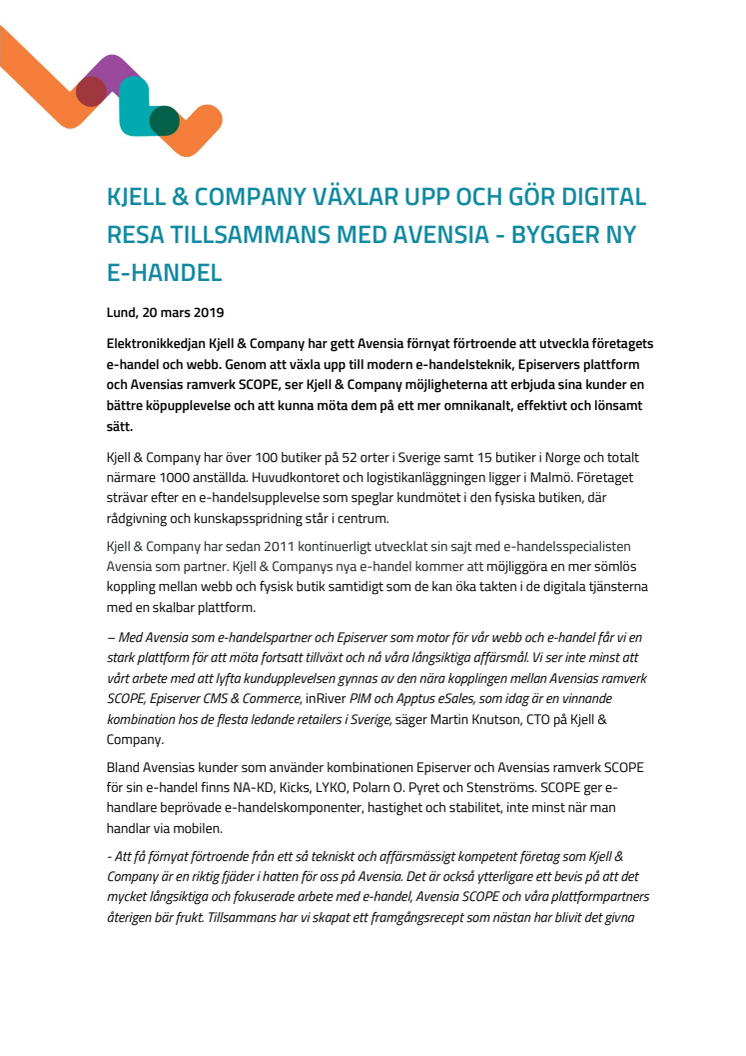 KJELL & COMPANY VÄXLAR UPP OCH GÖR DIGITAL RESA TILLSAMMANS MED AVENSIA - BYGGER NY E-HANDEL