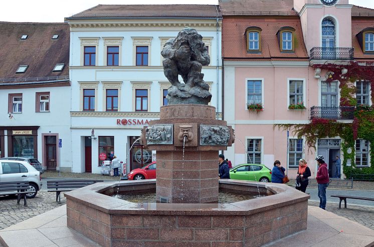 Wurzen - Ringelnatzbrunnen auf dem Marktplatz