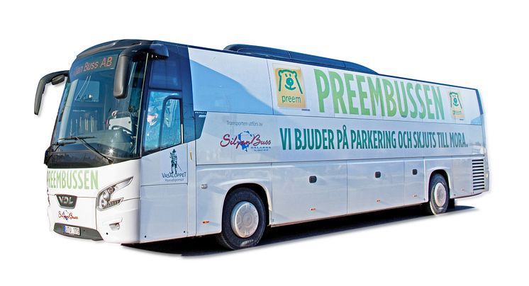 Preem bjuder tävlande och besökare på kostnadsfri infartsparkering och transferbuss