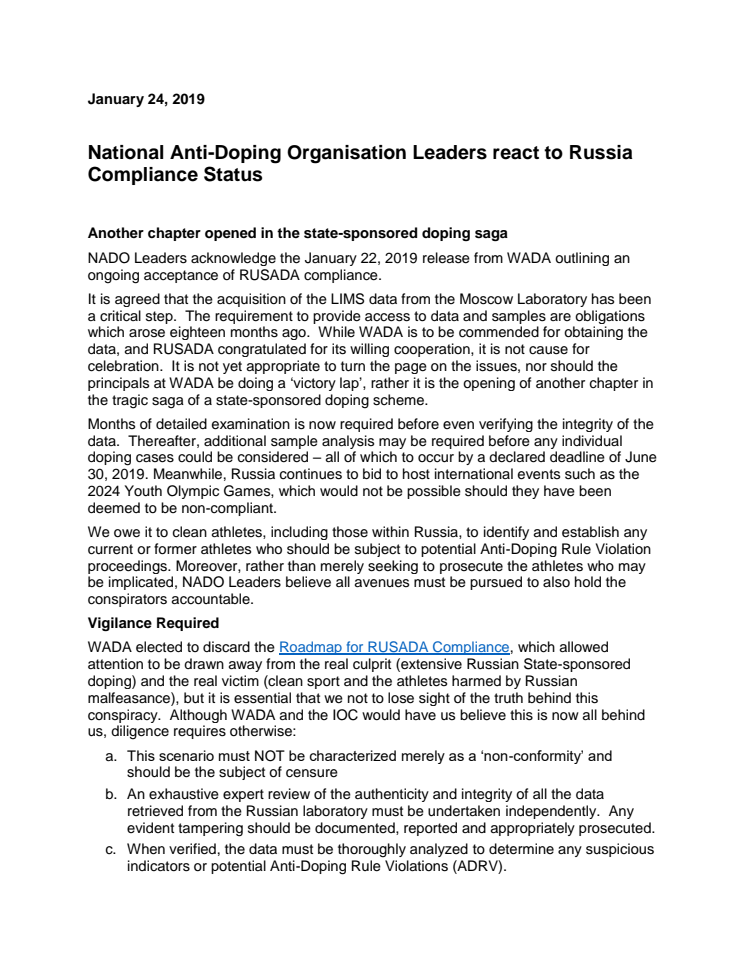 Nado leaders statement 