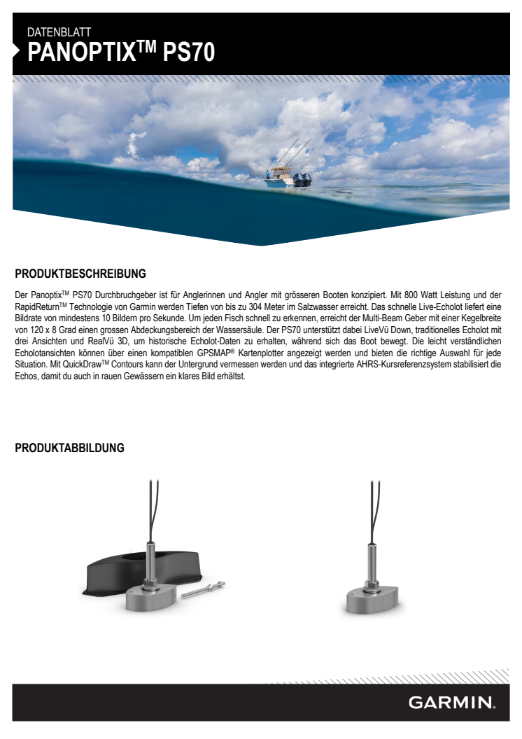 Datenblatt CH Garmin Panoptix PS70