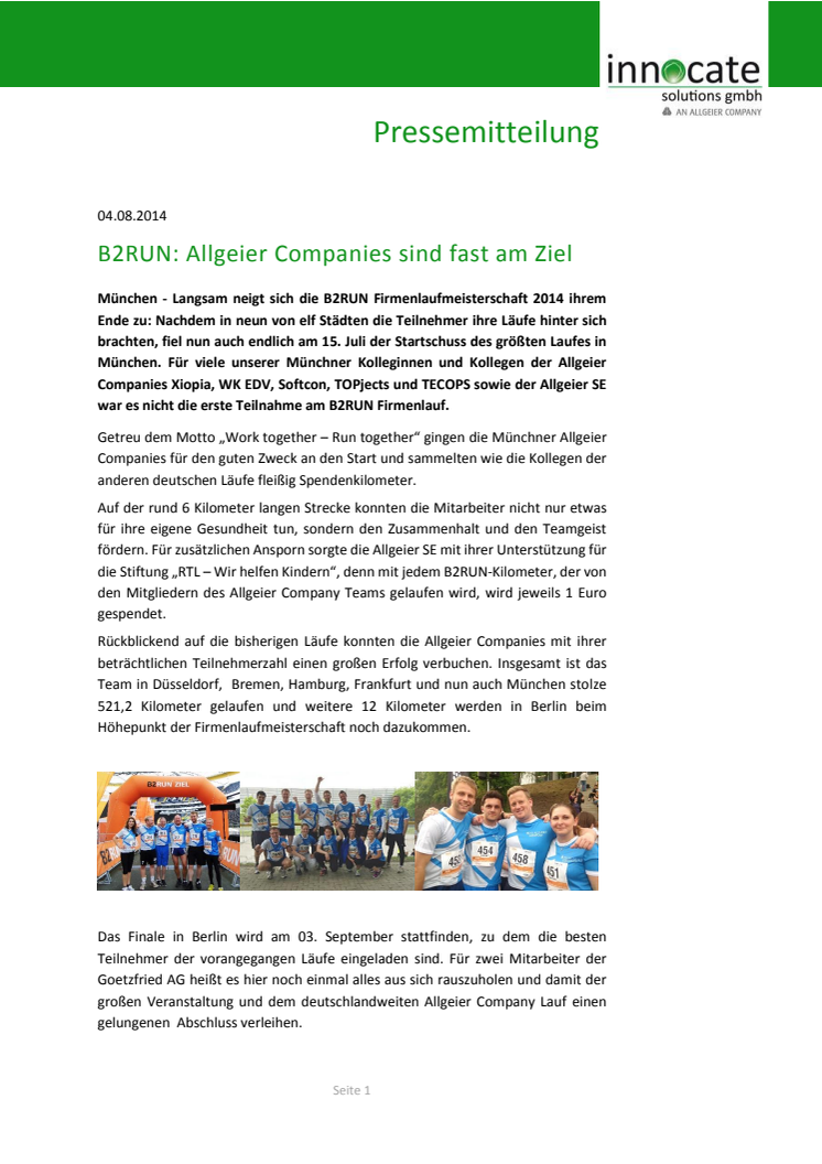 B2RUN: Allgeier Companies sind fast am Ziel