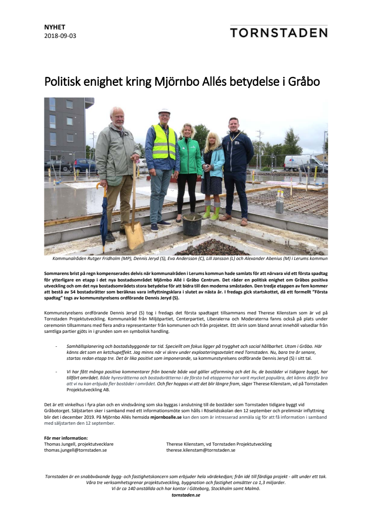 Politisk enighet kring betydelsen av området Mjörnbo Allé i Gråbo