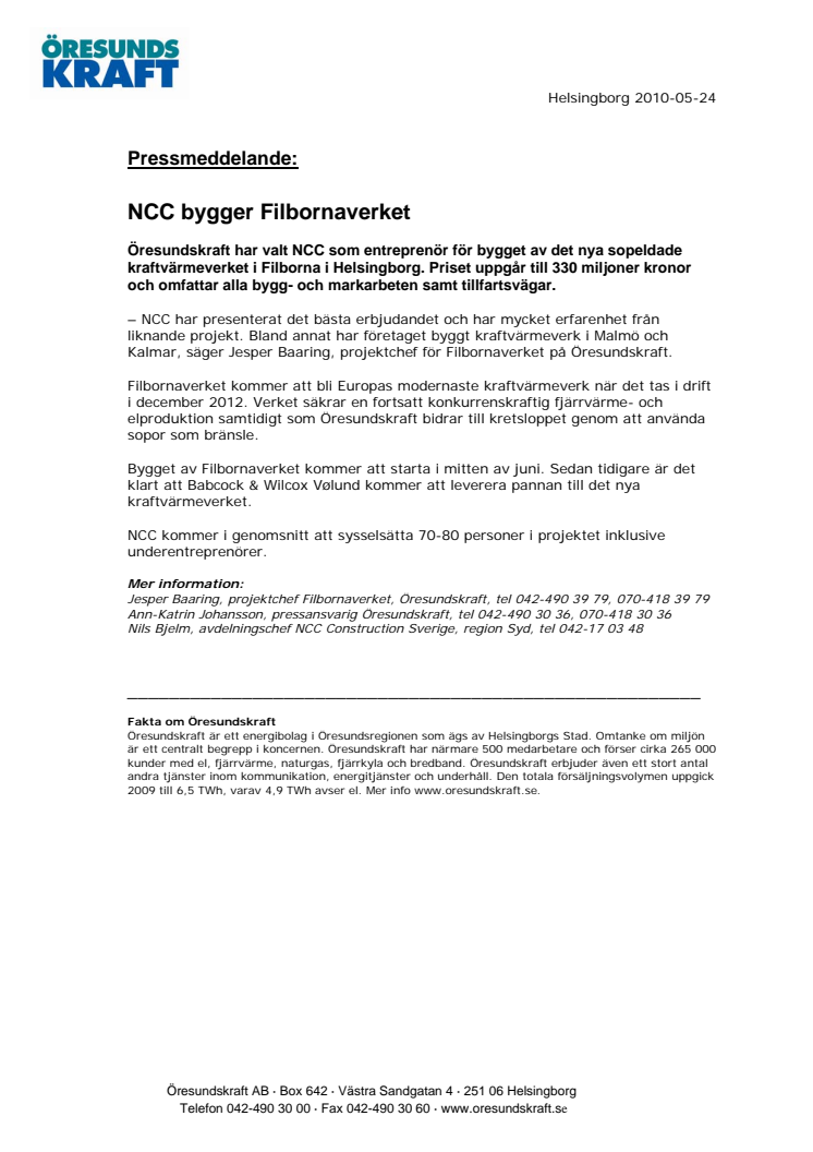 NCC bygger Filbornaverket