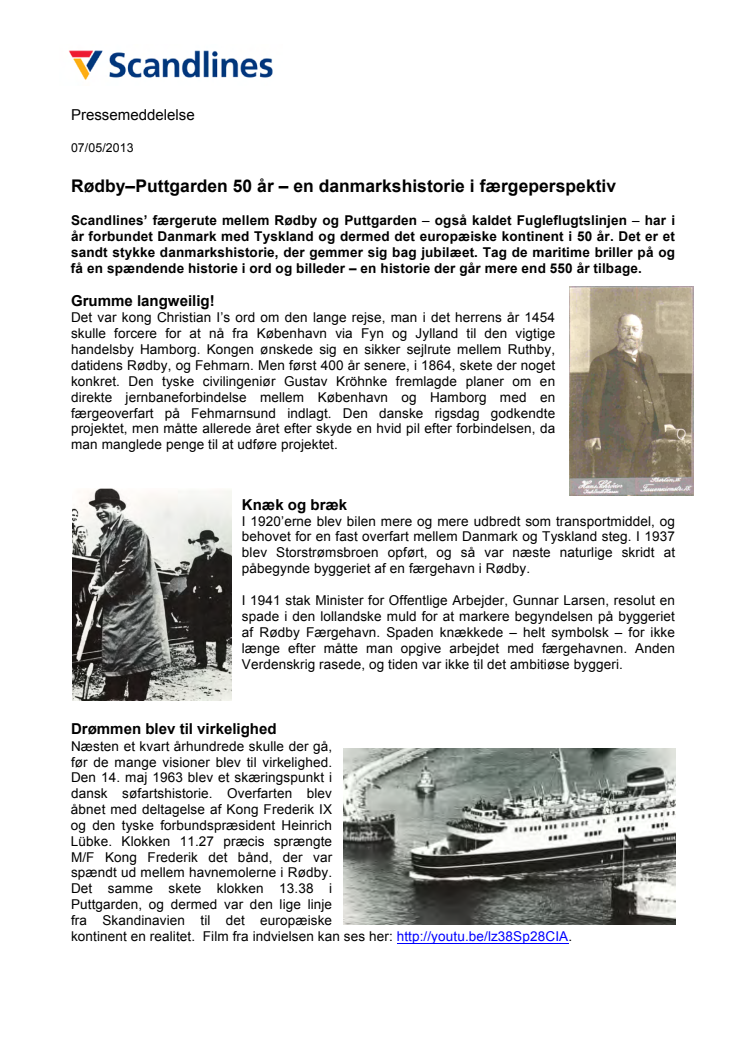 Rødby–Puttgarden 50 år – en danmarkshistorie i færgeperspektiv