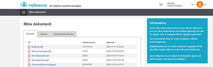 Digital signering i mySwecon - avtal