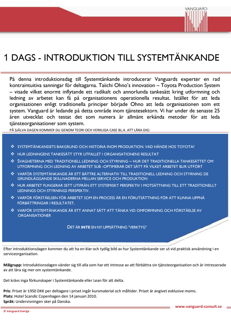 1 dags workshop - Kort introduktion till Systemtänkande
