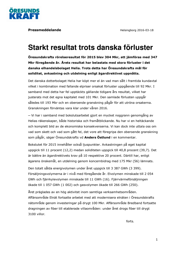 Starkt resultat trots danska förluster 