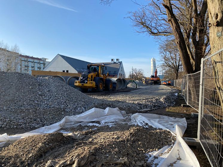 Grävarbete vid Mariehage förskola 2021