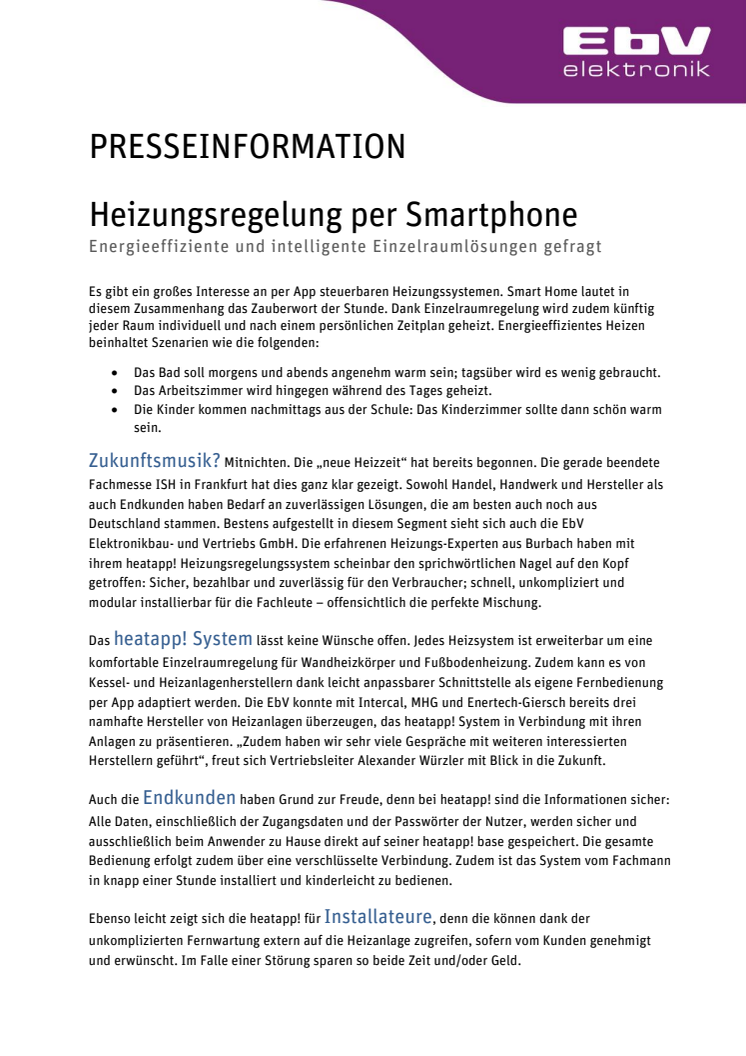 Heizungsregelung per Smartphone: Energieeffiziente und intelligente Einzelraumlösungen gefragt