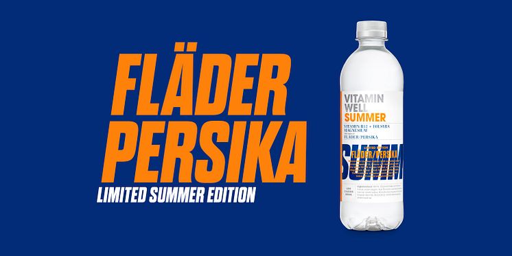 Vitamin Well Summer med smak av fläder och persika