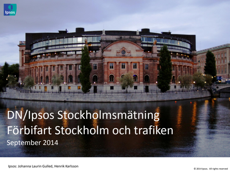 DN/Ipsos - Nästan sju av tio är för Förbifart Stockholm