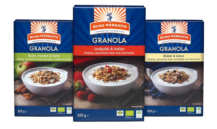 Ekologisk Granola från Kung Markatta lanseras i tre smaker – vilken blir din favorit?