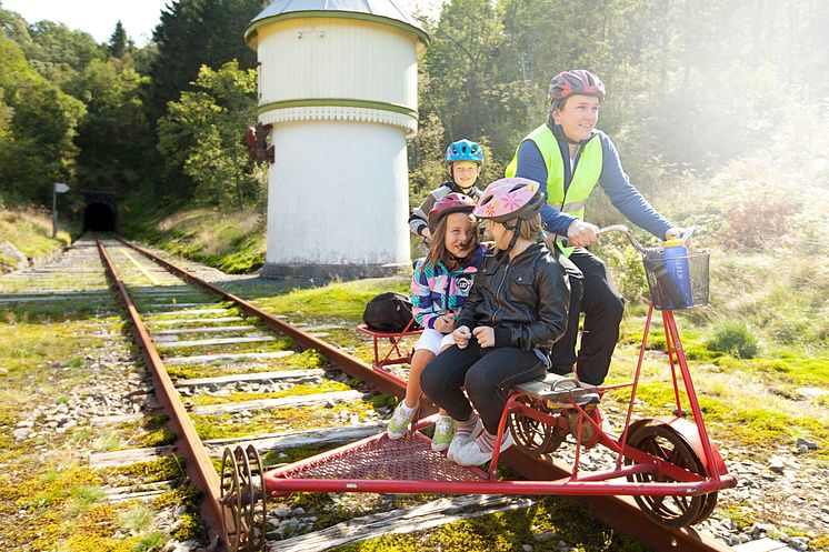 Rail biking on Flekkefjord Railway - Photo - Hanne Feyling.jpg