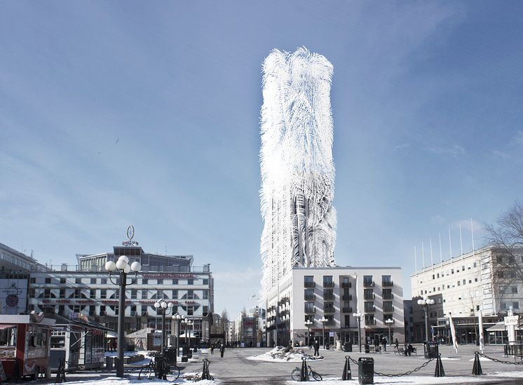 Söder torn som "strawscraper". Foto: Belatchew Arkitekter