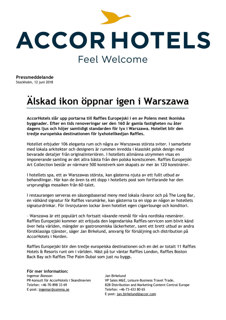 Älskad ikon öppnar igen i Warszawa
