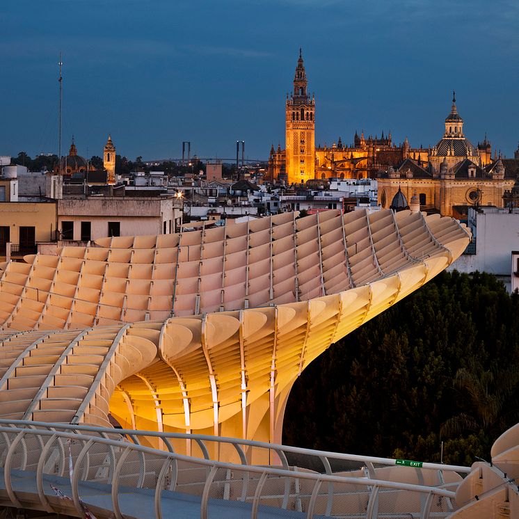 View of the Cathedral from Metropol Parasol