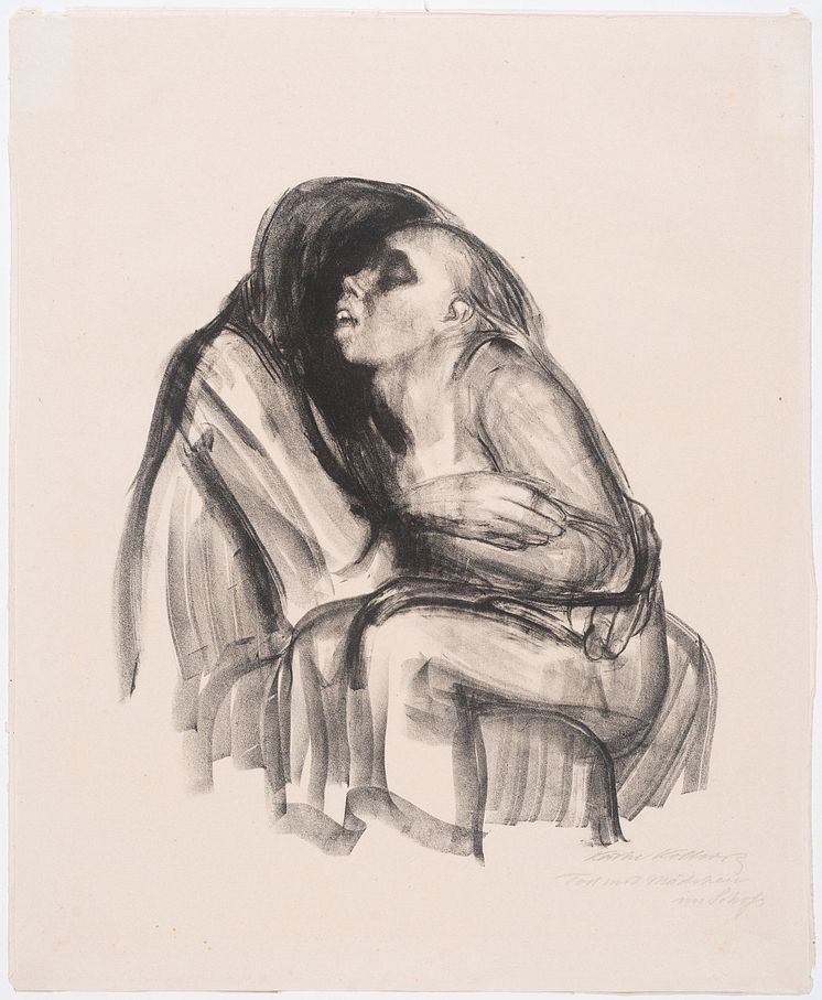 Käthe Kollwitz: Døden med pike på fanget, 1934-37.