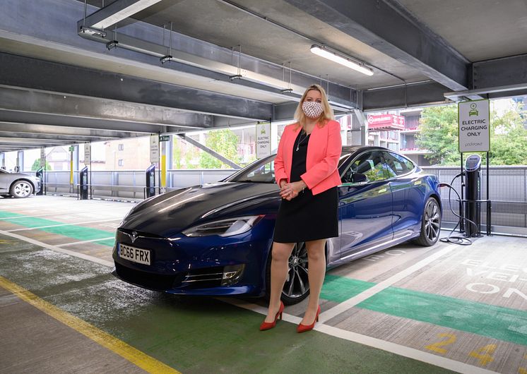 Mims Davies MP joins Govia Thameslink Railway to open a new EV charging hub in Haywards Heath