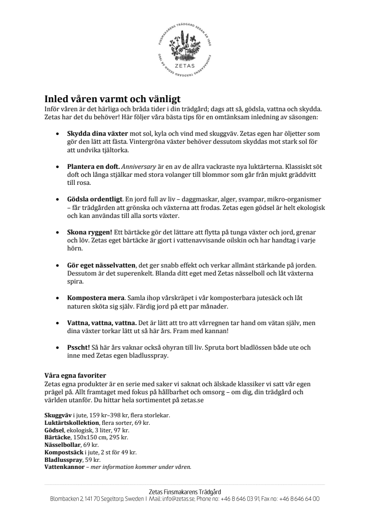 ​Inled våren varmt och vänligt!
