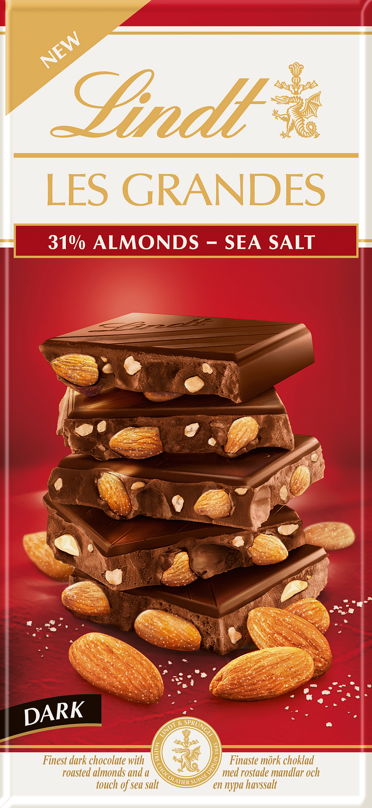 Lindt Les Grandes Dark Almond Sea Salt 150g