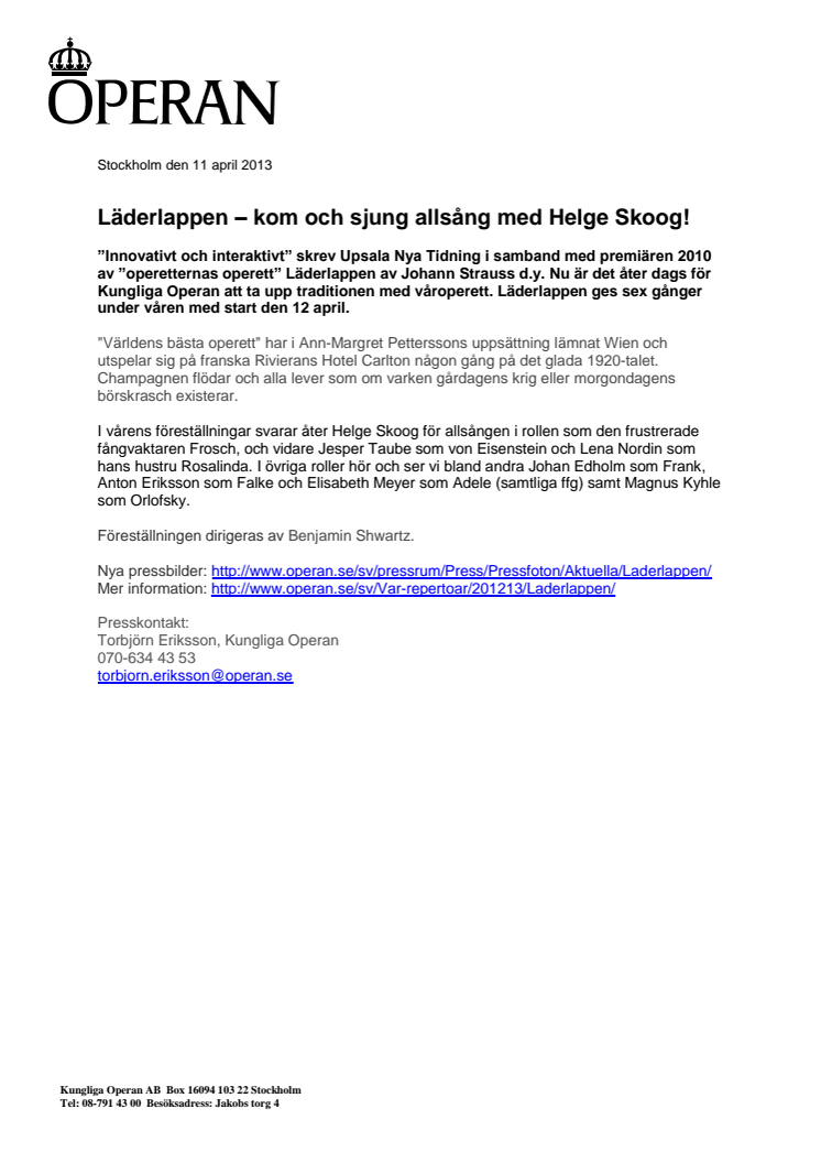 Läderlappen – kom och sjung allsång med Helge Skoog!