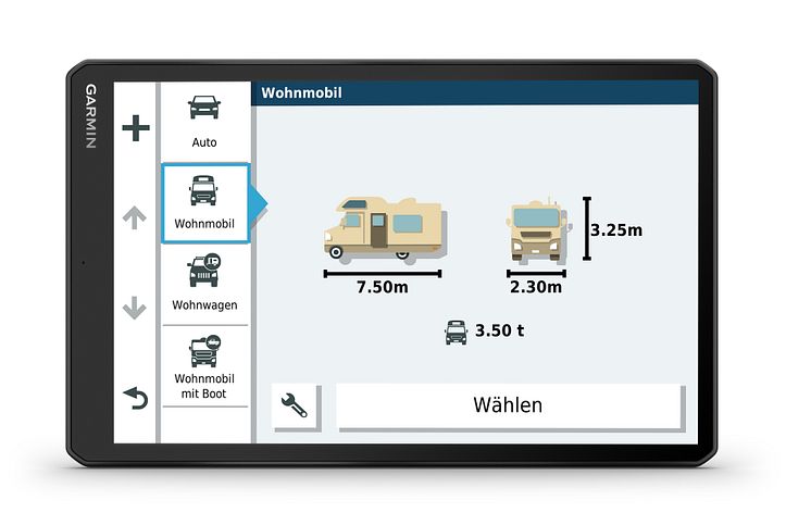 Camper 1090 MT-D_Fahrzeugspezifische Routenführung 