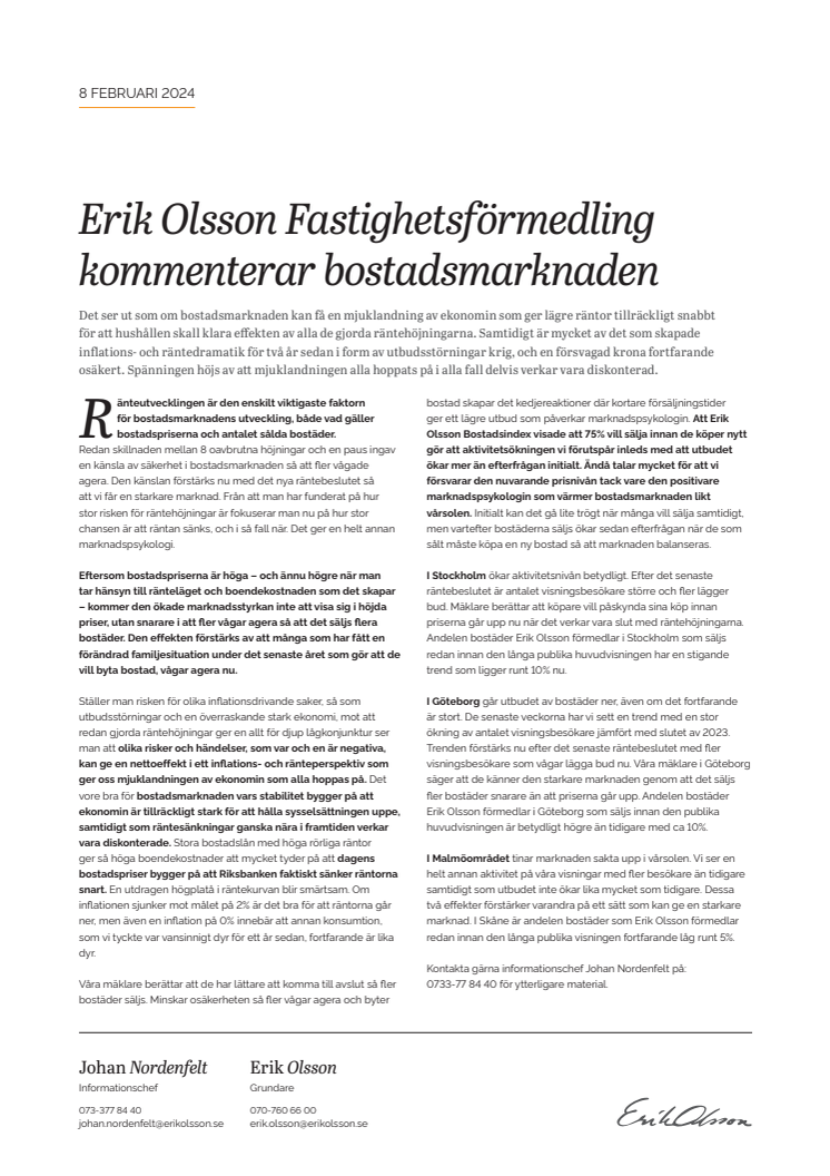 Erik Olsson Fastighetsförmedling kommenterar bostadsmarknaden 8 feb 24.pdf