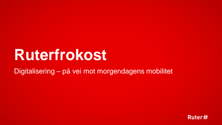 Ruterfrokost om digitalisering  – på vei mot morgendagens mobilitet