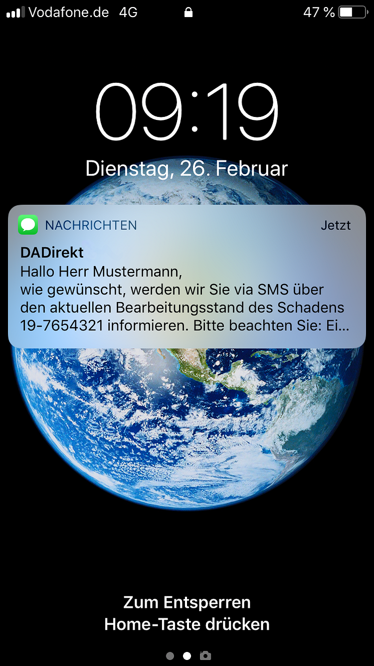 DA Direkt - SMS Informationsservice_Beispielbild1