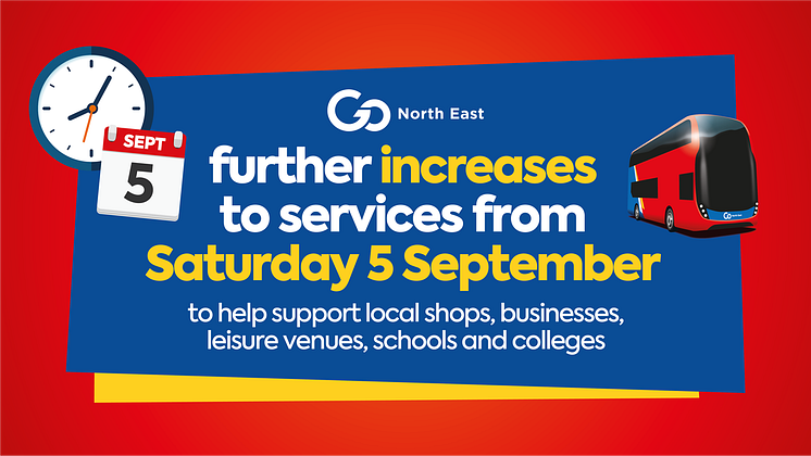 Further increases to services from 5 September