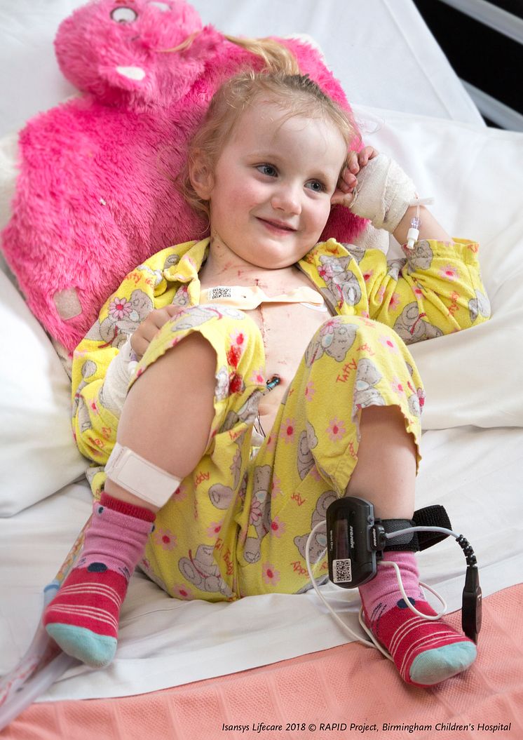 Four year old Maci Walford, the first patient to take part in the RAPID trial