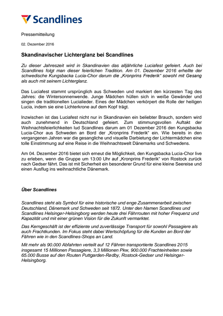 Skandinavischer Lichterglanz bei Scandlines