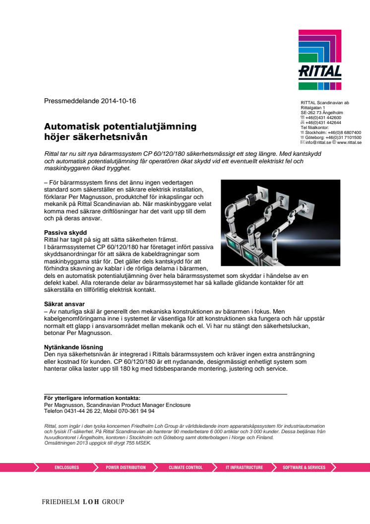 Automatisk potentialutjämning höjer säkerhetsnivån